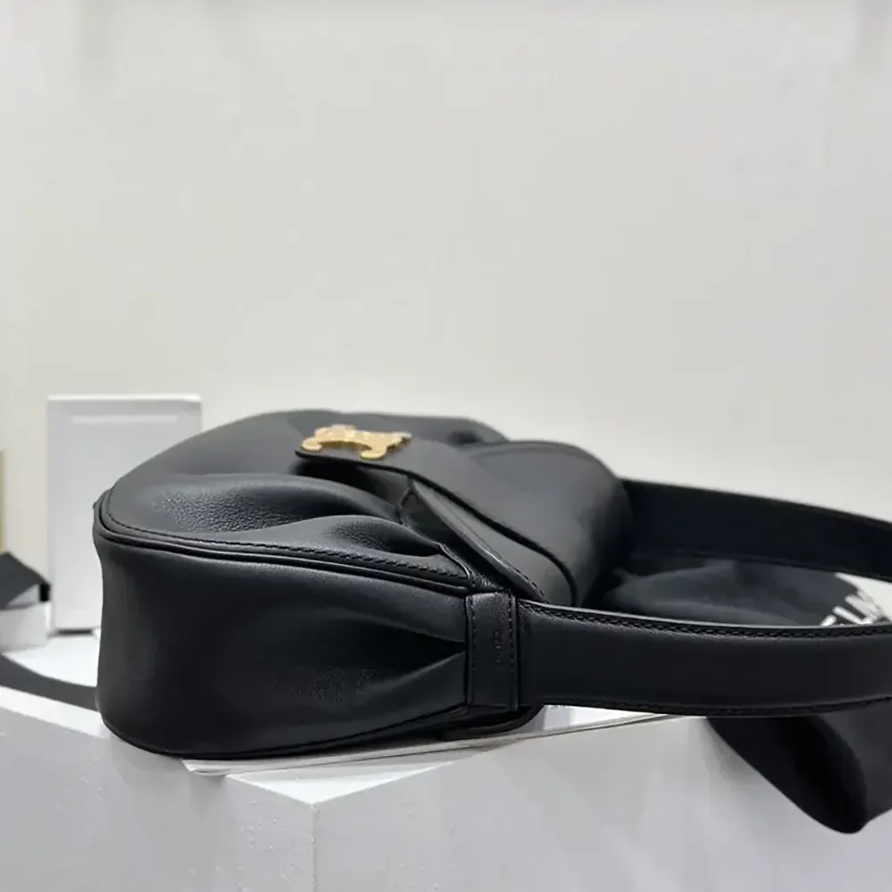 Celine Medium Polly Bag in Supple Calfskin-Black 115633FDU.38NO for Women Celine Medium Polly Bag in Supple Calfskin-Black 115633FDU.38NO for Women