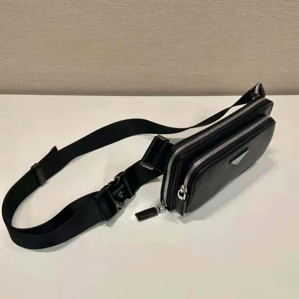 Prada Leather Shoulder Bag for Men in Black Prada Leather Shoulder Bag for Men in Black