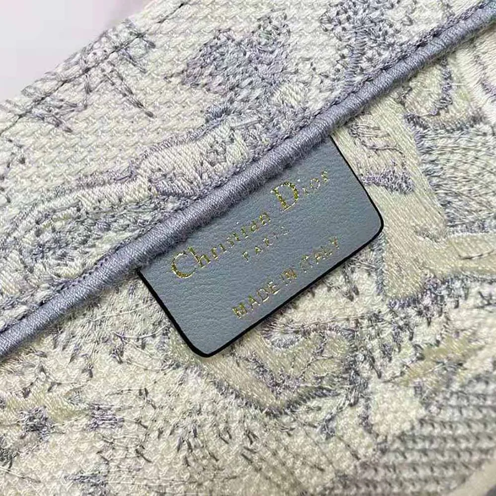 Dior Small Dior Book Tote Toile de Jouy Embroidery for Women in Silver Dior Small Dior Book Tote Toile de Jouy Embroidery for Women in Silver