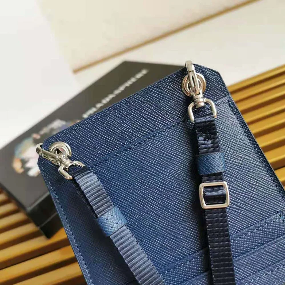 Prada Saffiano Leather Smartphone Case for Men in Navy Prada Saffiano Leather Smartphone Case for Men in Navy
