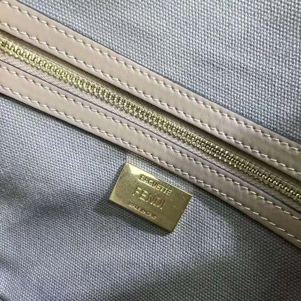 Fendi Lconic Medium Baguette Gray FF Canvas Bag for Women Fendi Lconic Medium Baguette Gray FF Canvas Bag for Women