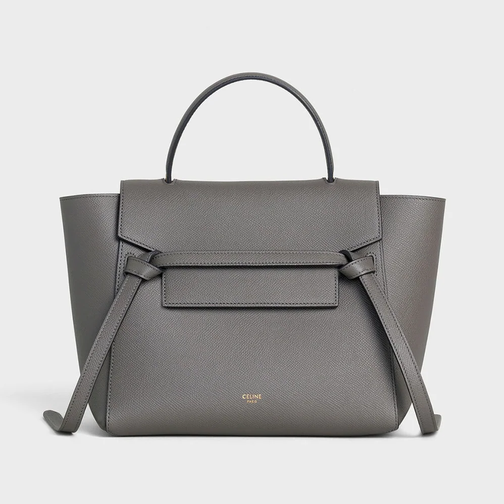 Celine Micro Belt Bag in Grained Calfskin for Women in Silver