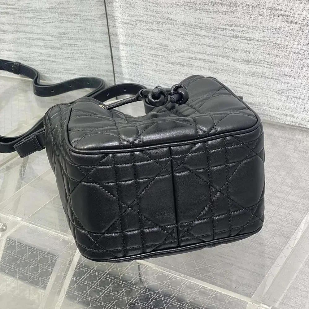 Dior Small D-Motion Bag Black Macrocannage Lambskin for Women Dior Small D-Motion Bag Black Macrocannage Lambskin for Women