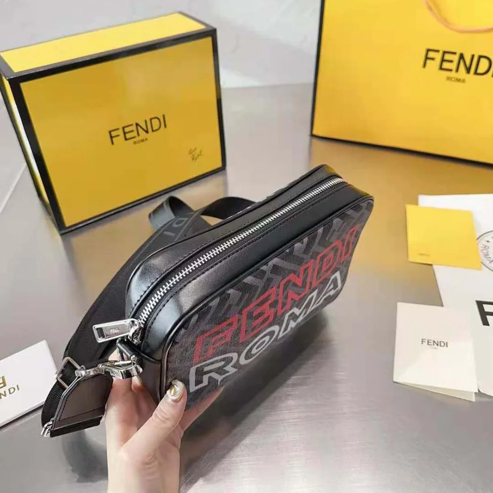Fendi Camera Case Lunar New Year Capsule Gray Fabric Bag for Men