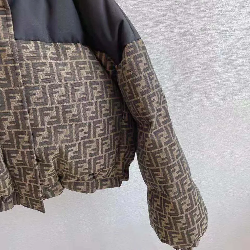 Fendi Ski Jacket Brown Canvas Jacket for Women in Brown