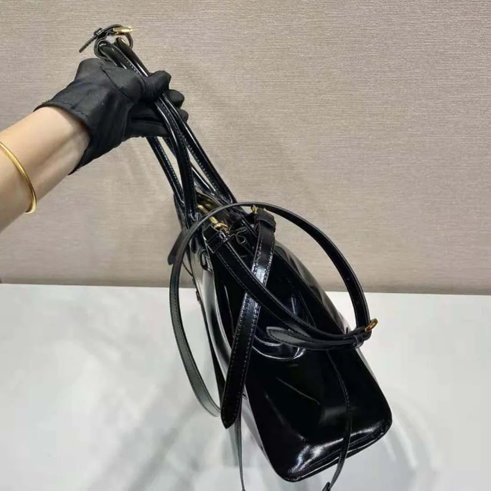 Prada Large Leather Handbag for Women in Black