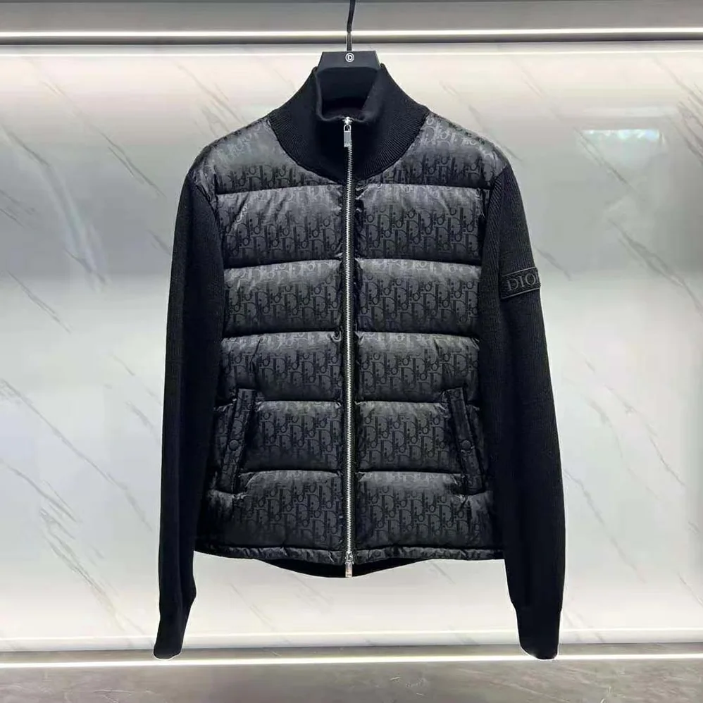 Dior Oblique Jacket Black Wool Knit for Men