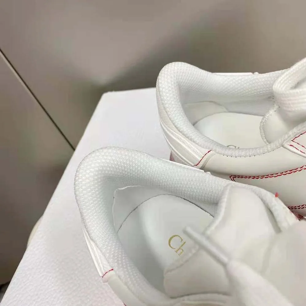 Dior Dior-Id Sneaker White Calfskin and Transparent Red Rubber for Women