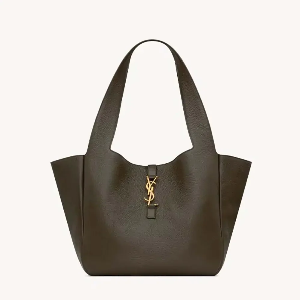 Saint Laurent YSL Le 5 à 7 Bea in Grained Leather for Women in Dark Green