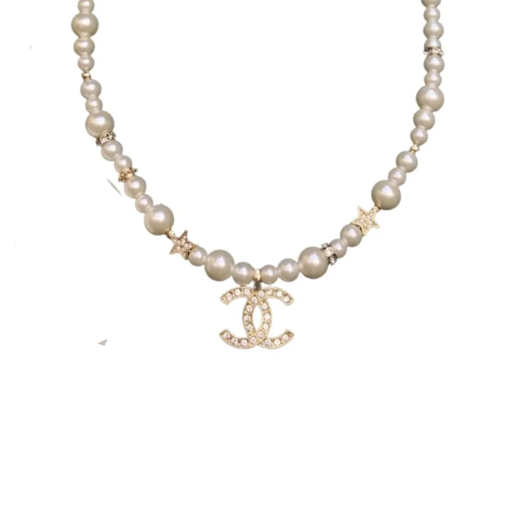 Chanel Diamond Double C Pentagram Necklace Gold Chanel Diamond Double C Pentagram Necklace Gold