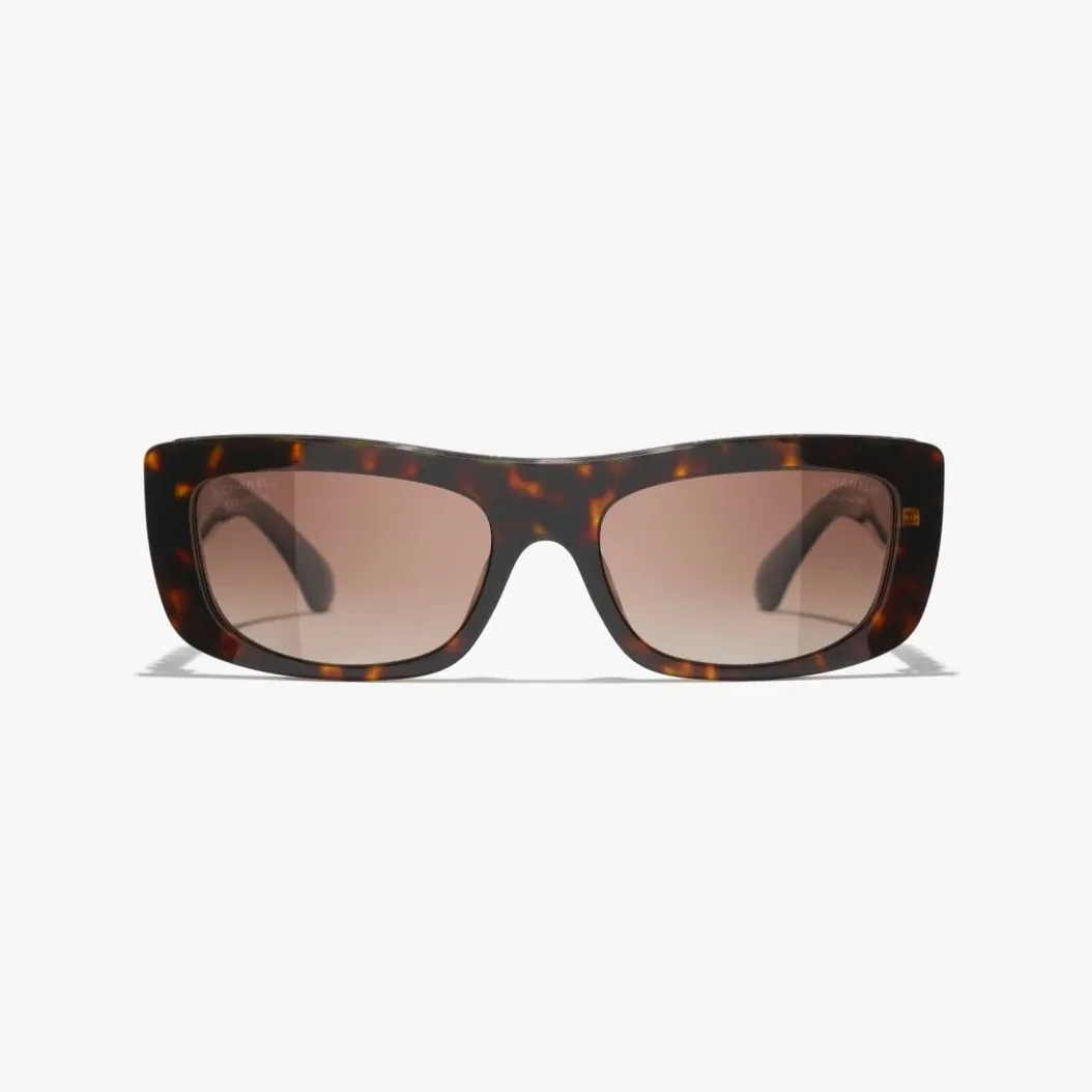 Chanel Rectangle Sunglasses Tortoise