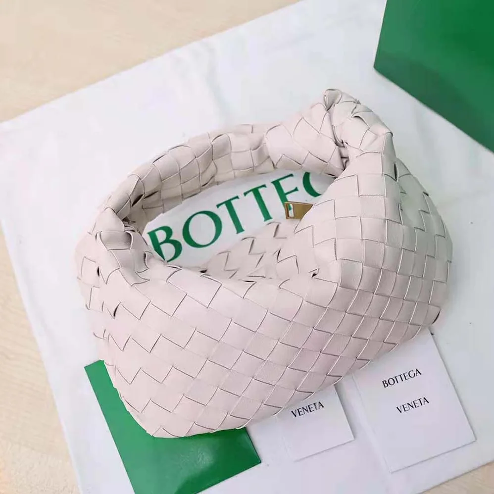 Bottega Veneta Mini Jodie in Lambskin Leather for Women in White Bottega Veneta Mini Jodie in Lambskin Leather for Women in White
