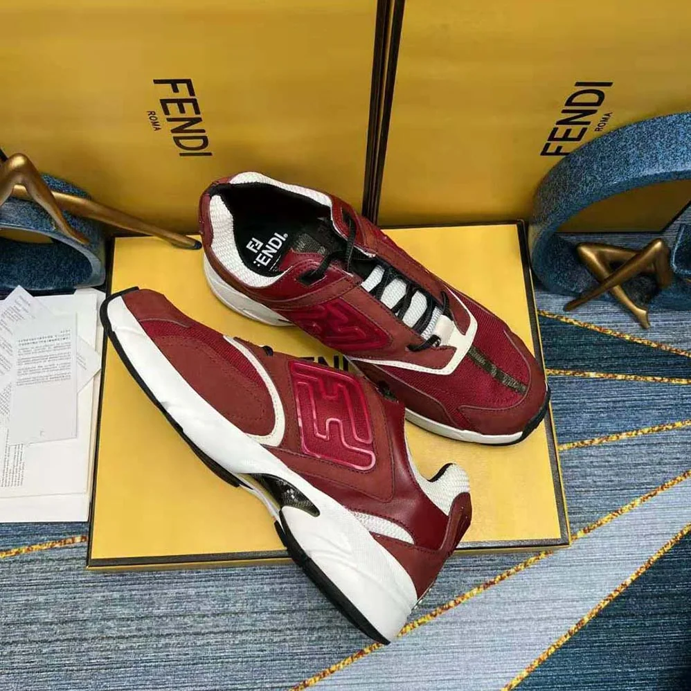 Fendi Faster Trainers Burgundy Nubuck Leather Low for Men in Tops Fendi Faster Trainers Burgundy Nubuck Leather Low for Men in Tops