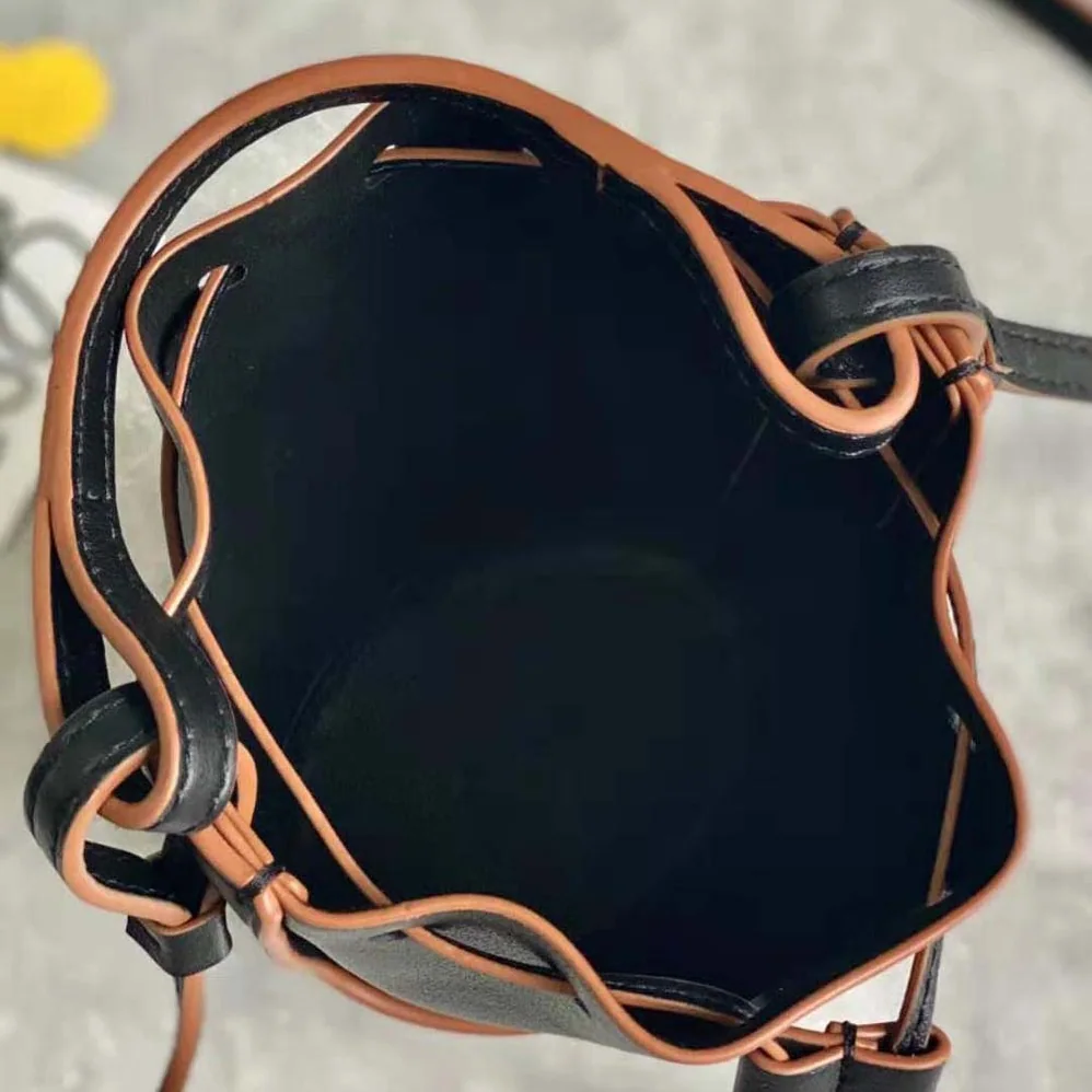 Loewe Nano Balloon Bag in Nappa and Calfskin for Women in Black Loewe Nano Balloon Bag in Nappa and Calfskin for Women in Black