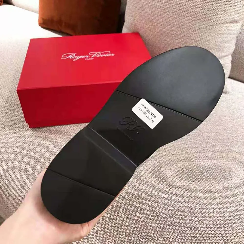 Roger Vivier Chelsea Viv' Rangers Metal Buckle Ankle Boots for Women in Black Roger Vivier Chelsea Viv' Rangers Metal Buckle Ankle Boots for Women in Black