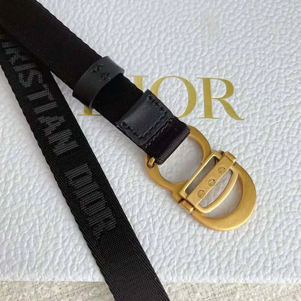 Dior Saddle Belt Black Jacquard 20 MM for Women