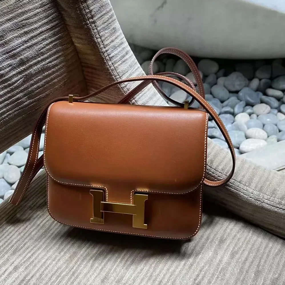 Hermes Constance 24 Bag Box Leather for Women in Brown/Gold Hermes Constance 24 Bag Box Leather for Women in Brown/Gold