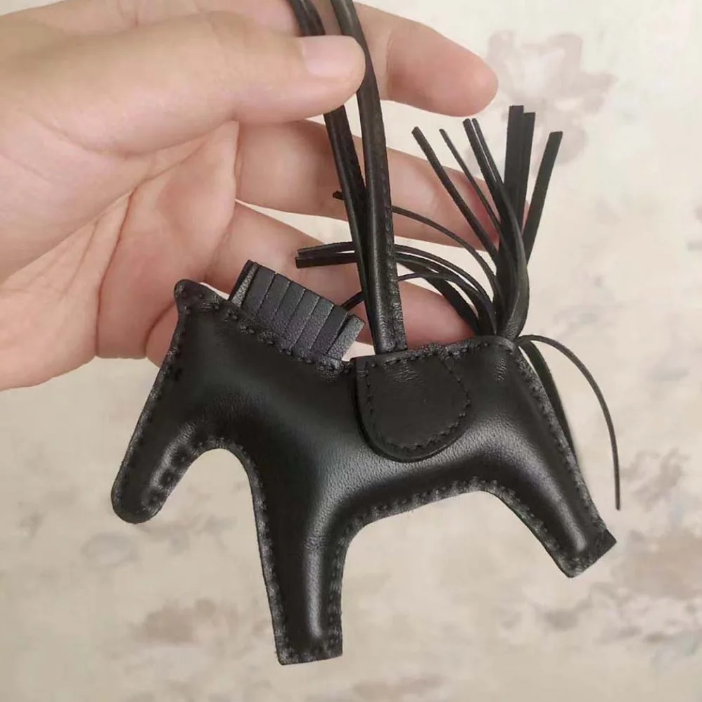 Hermes Rodeo MM Charm for Unisex in Black