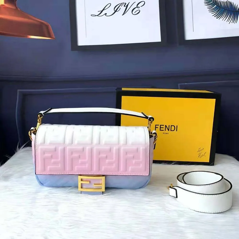 Fendi Baguette Graduated Color Nappa Leather Bag for Women Fendi Baguette Graduated Color Nappa Leather Bag for Women