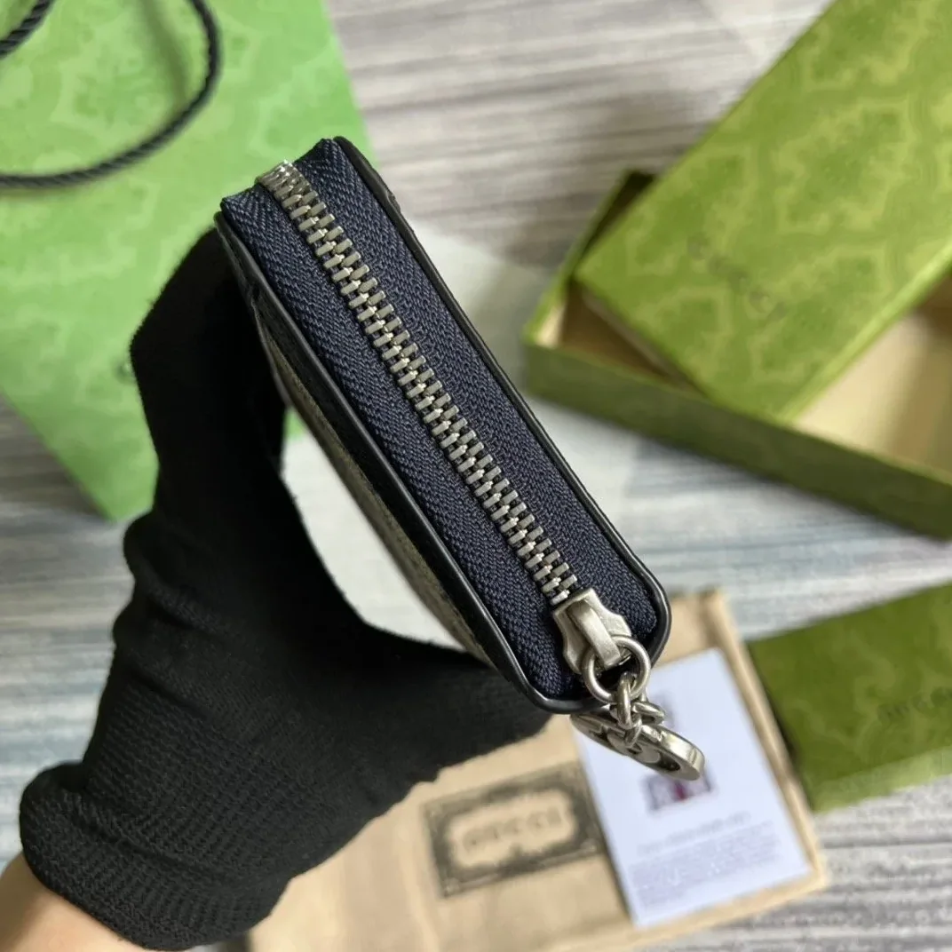 Gucci Ophidia GG Zip-Around Wallet in Beige with Red and Dark Blue Stripes and Silver Hardware , /