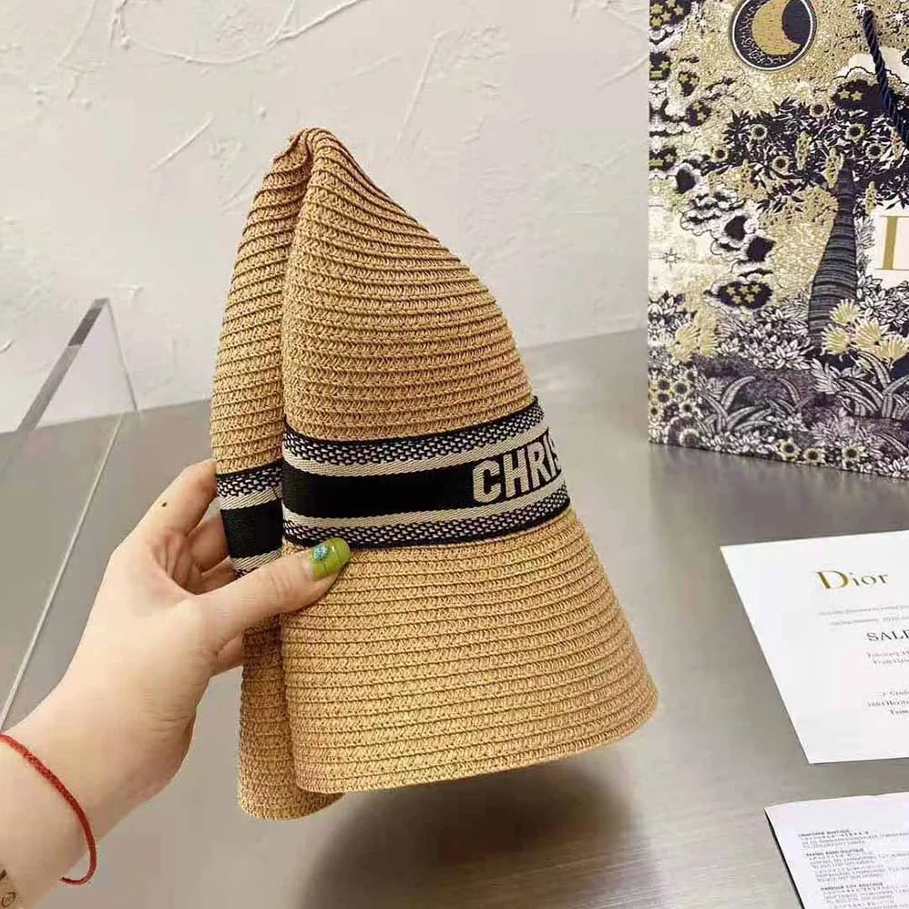 Dior Dioresort Small Brim Hat Natural Straw and Dark Blue Embroidered Band for Women Dior Dioresort Small Brim Hat Natural Straw and Dark Blue Embroidered Band for Women