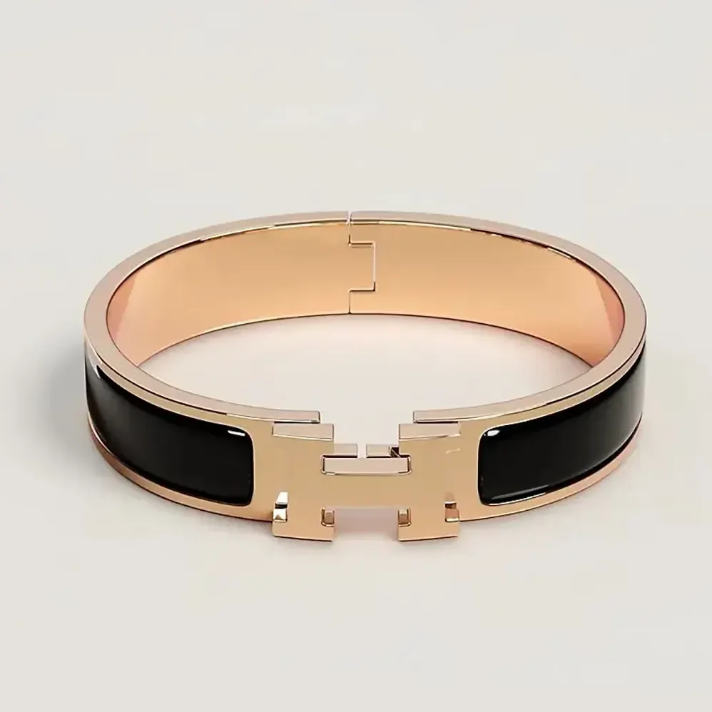 Hermes Clic H Bracelet for Unisex in Black