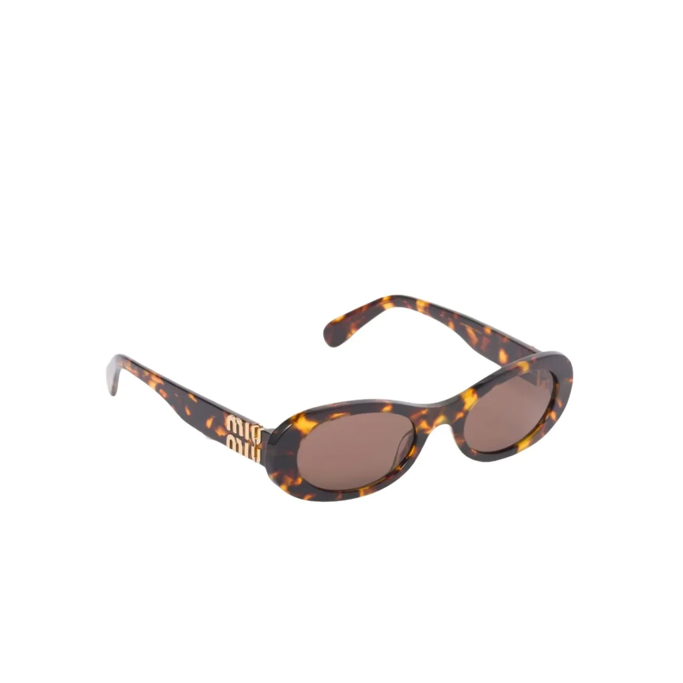 Miu Miu Oval Classes Tortoiseshell Sunglasses