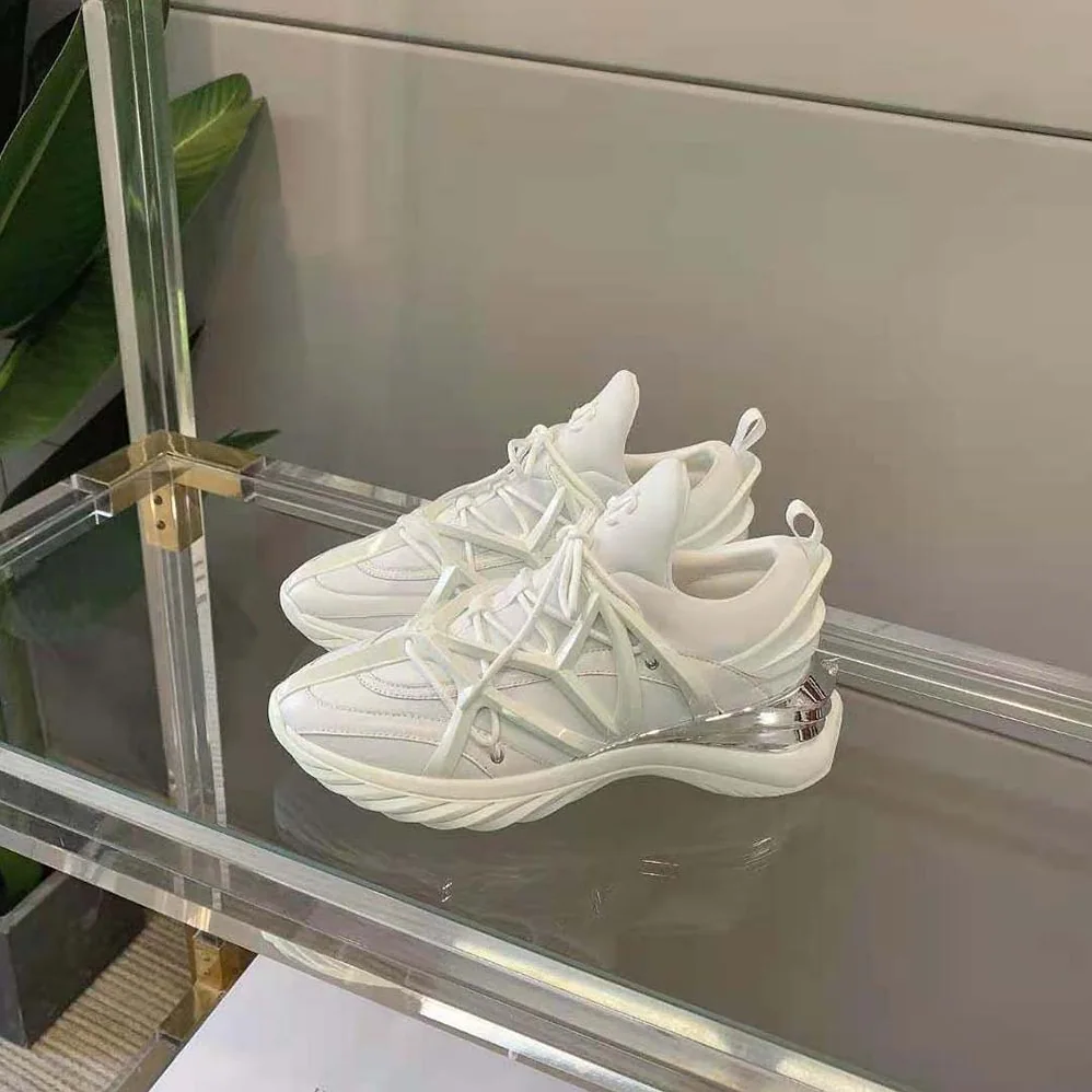 Jimmy Choo Cosmos/F White and Silver Leather and Neoprene Low for Women in Top Trainers Jimmy Choo Cosmos/F White and Silver Leather and Neoprene Low for Women in Top Trainers