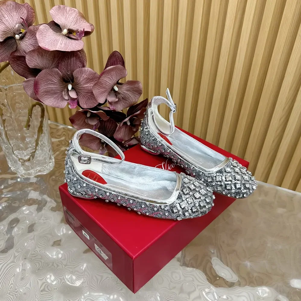 Roger Vivier Viv' Podium Ballerinas in Sequins for Women Roger Vivier Viv' Podium Ballerinas in Sequins for Women