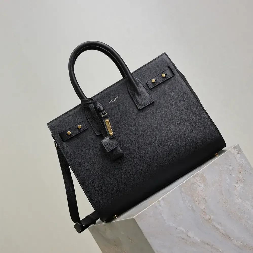 Saint Laurent YSL Small Sac De Jour In Supple Grained Leather for Women in Black