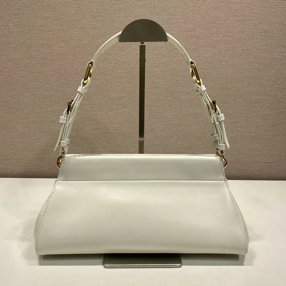 Prada Enchaîné Medium Leather Bag for Women in White Prada Enchaîné Medium Leather Bag for Women in White