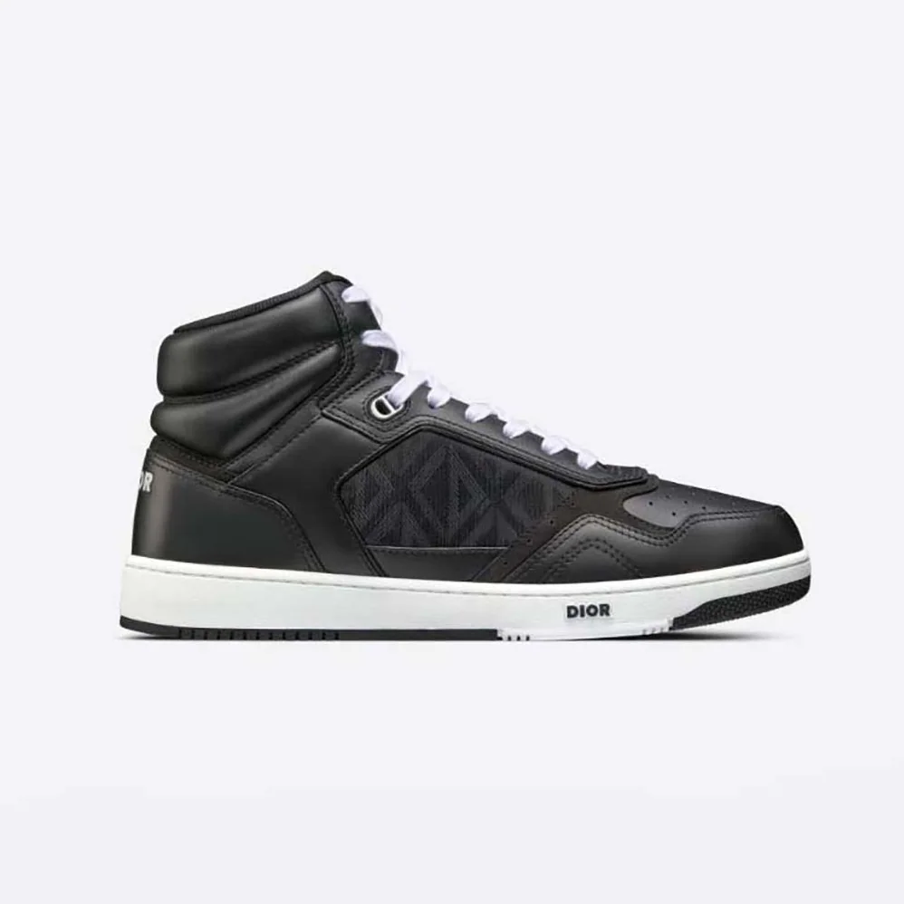 Dior B27 High-Top Sneaker Black Smooth Calfskin and CD Diamond Canvas for Men