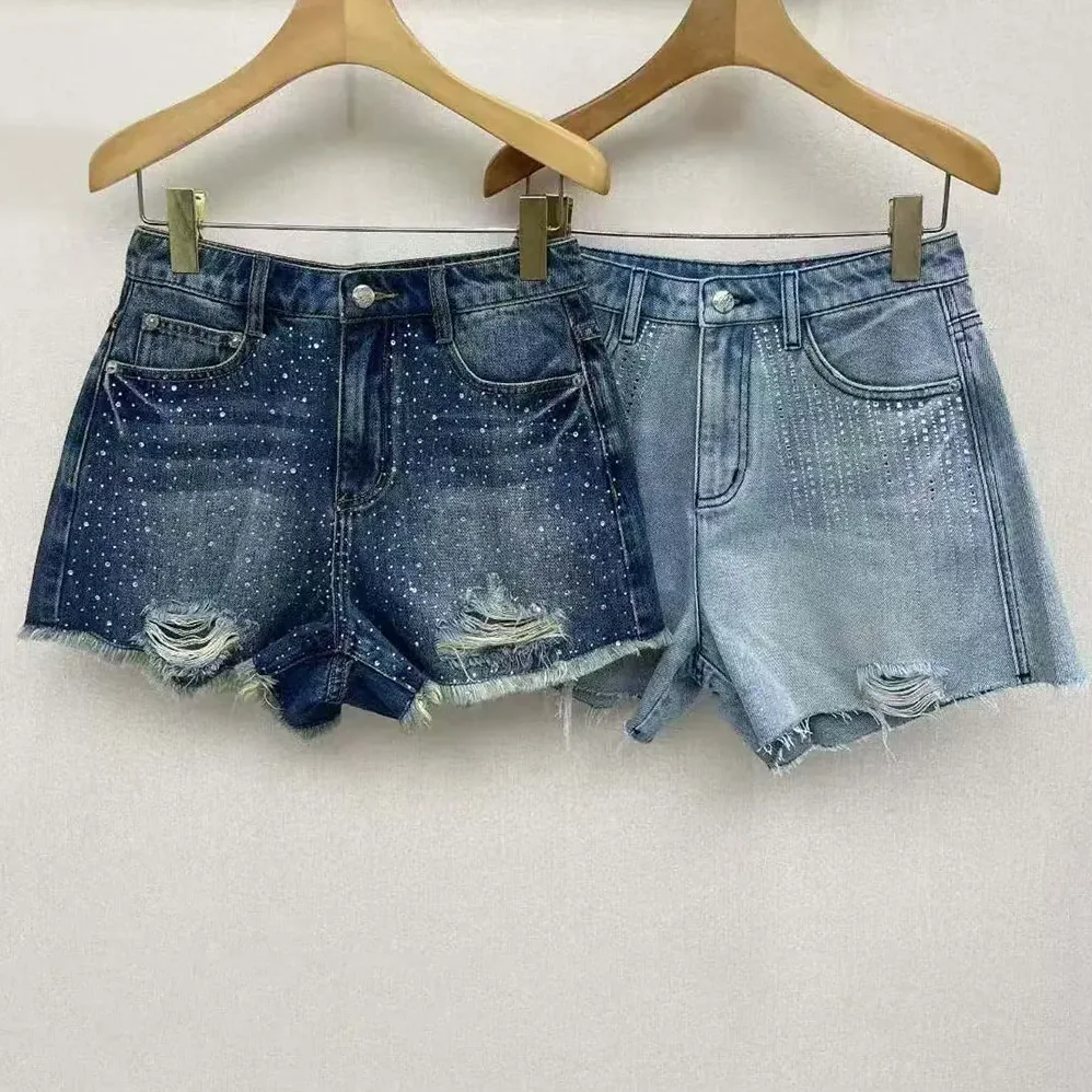 Loewe Anagram Shorts in Denim for Women