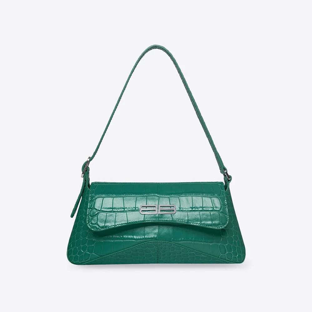 Balenciaga XX Small Flap Bag Crocodile Embossed in Green for Women Balenciaga XX Small Flap Bag Crocodile Embossed in Green for Women