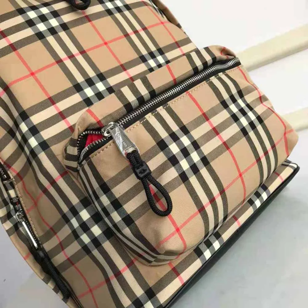 Burberry Vintage Check Nylon Backpack for Men in Brown Burberry Vintage Check Nylon Backpack for Men in Brown