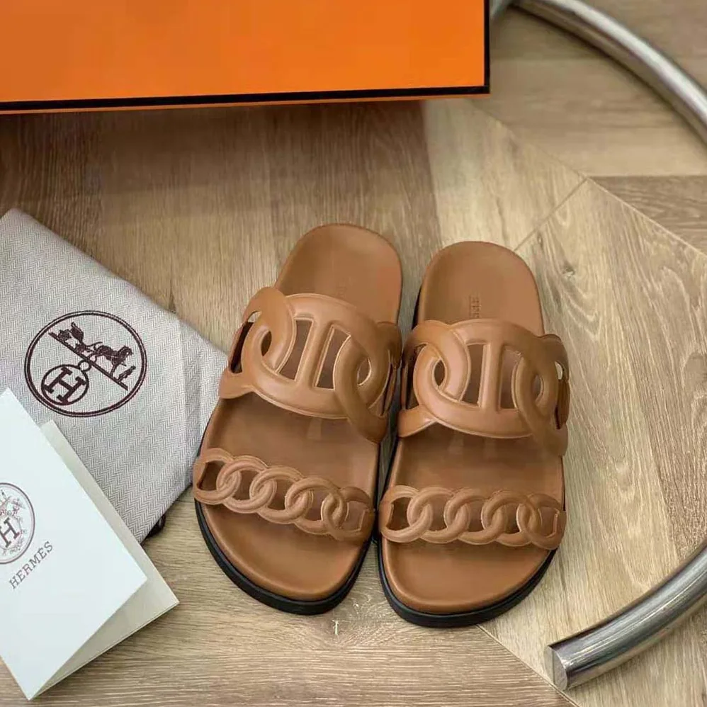 Hermes Extra Sandal in Nappa Leather for Women in Brown