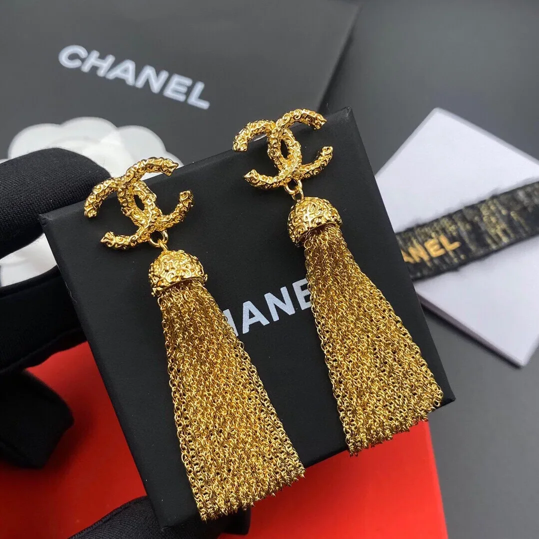 Chanel Tassel Earrings Gold