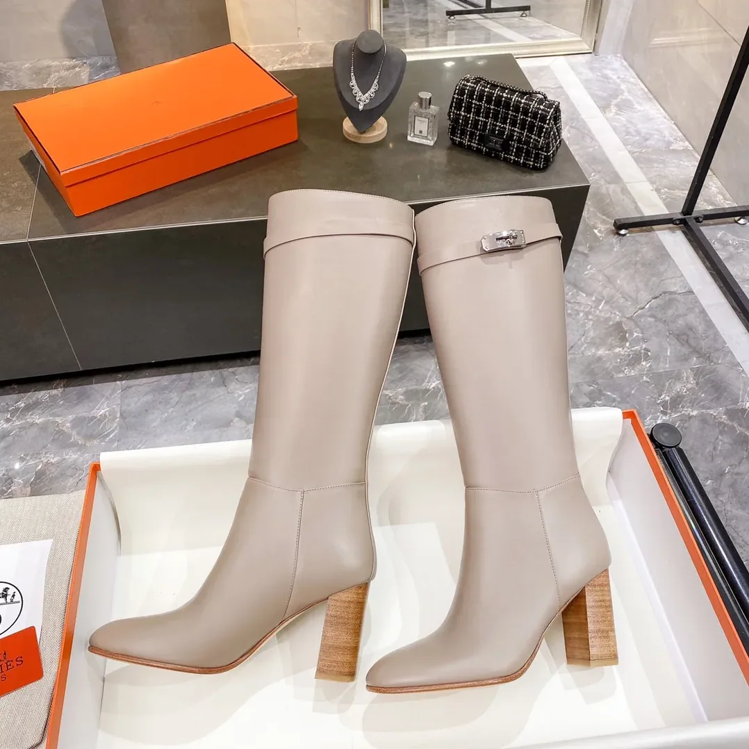 Hermes High Heel Boots Beige / Hermes High Heel Boots Beige /