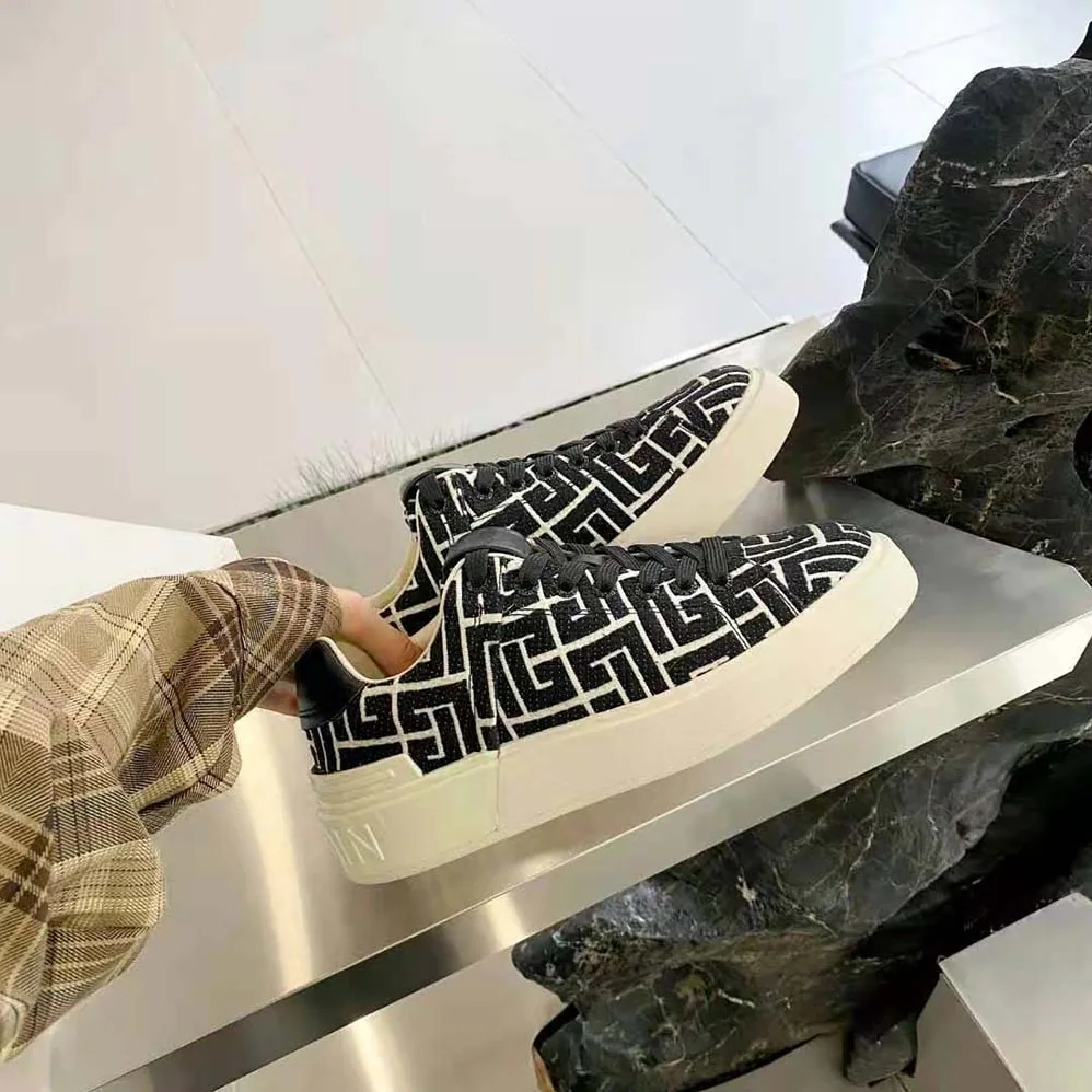 Balmain B-Court Trainers with Jacquard Monogram for Unisex