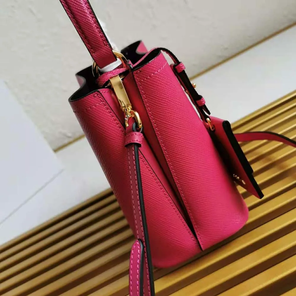 Prada Small Saffiano Leather Prada Panier Bag for Women in Rose Prada Small Saffiano Leather Prada Panier Bag for Women in Rose