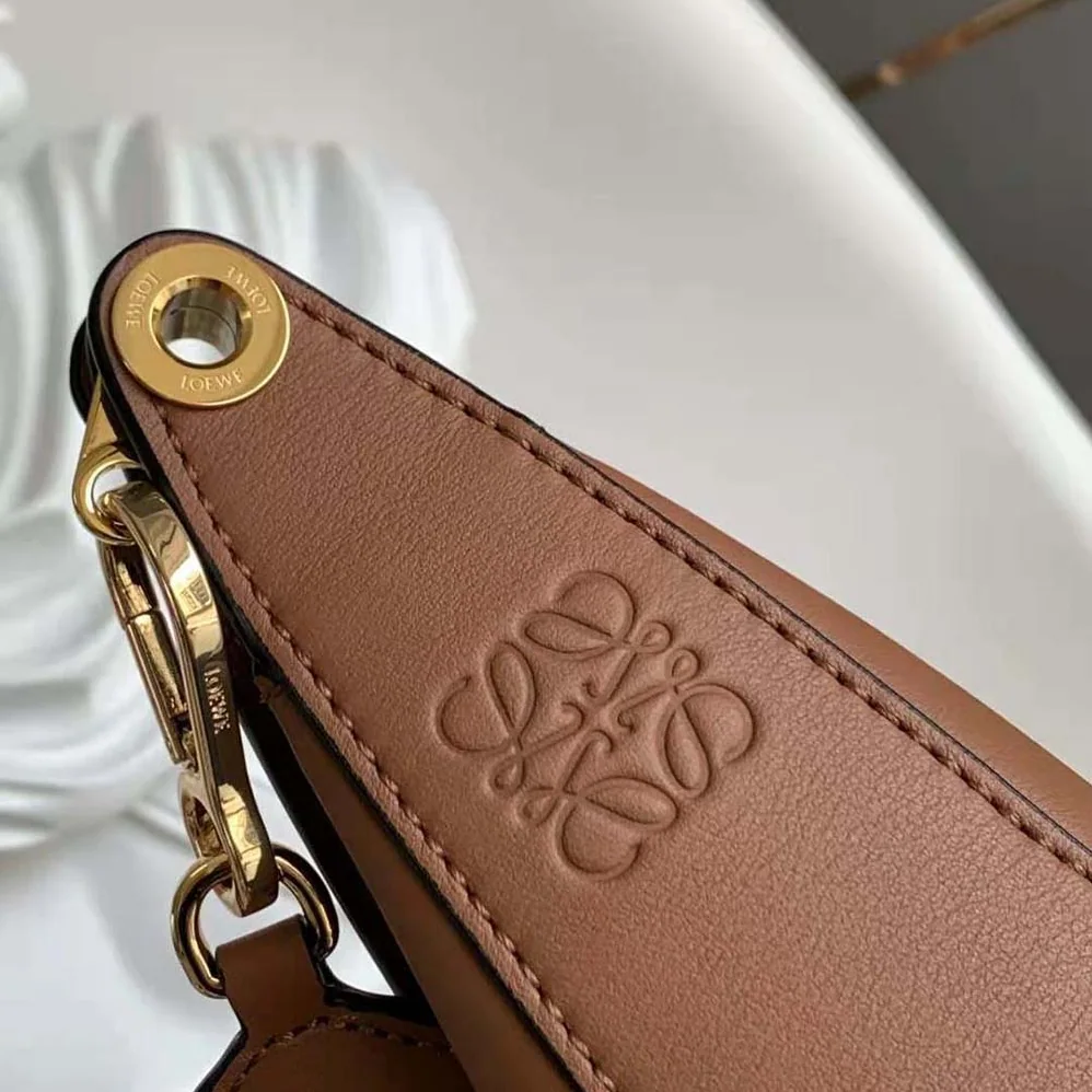 Loewe Luna Bag in Satin Calfskin and Jacquard for Women in Brown