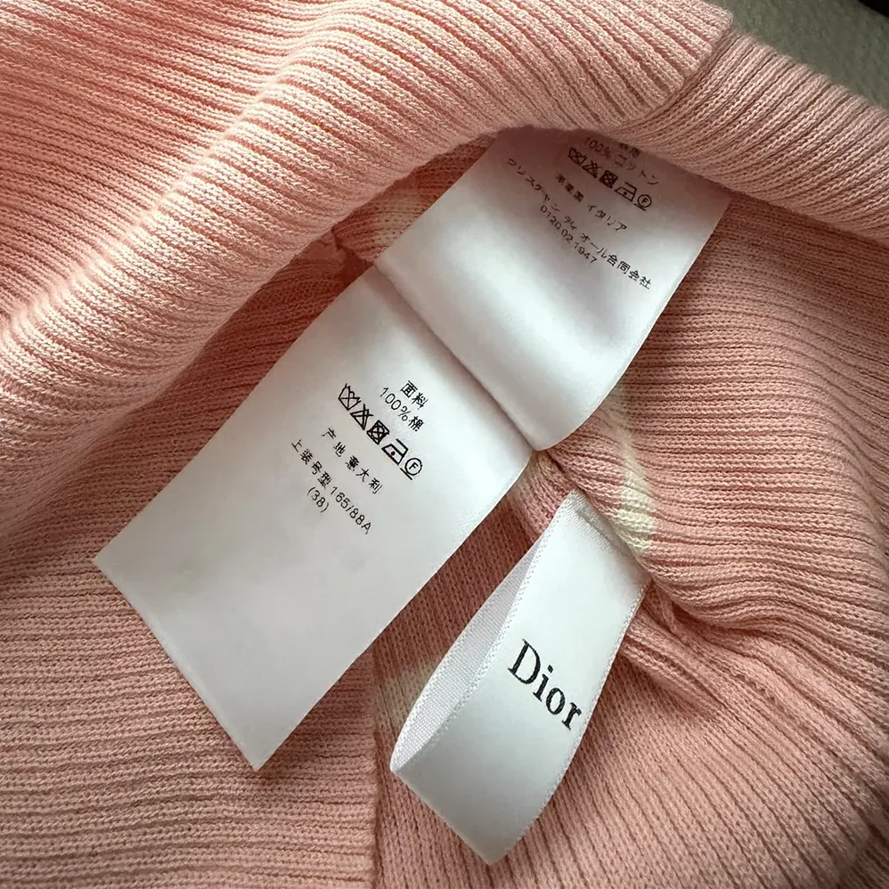 Dior Dioriviera Short-Sleeved Fitted Sweater White and Pink D for Women in Stripes Ribbed Cotton Knit Dior Dioriviera Short-Sleeved Fitted Sweater White and Pink D for Women in Stripes Ribbed Cotton Knit