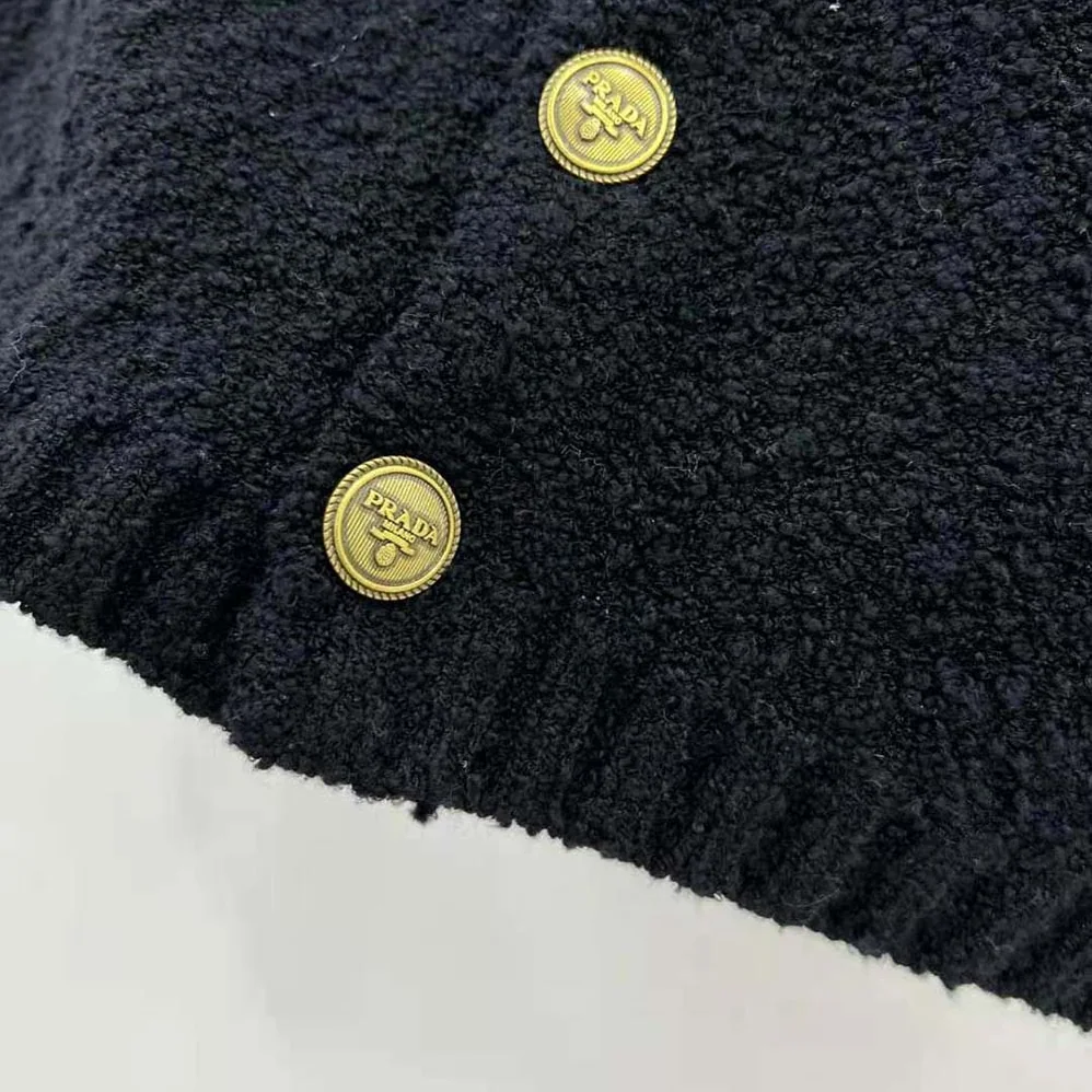Prada Bouclé Mohair Miniskirt for Women in Black