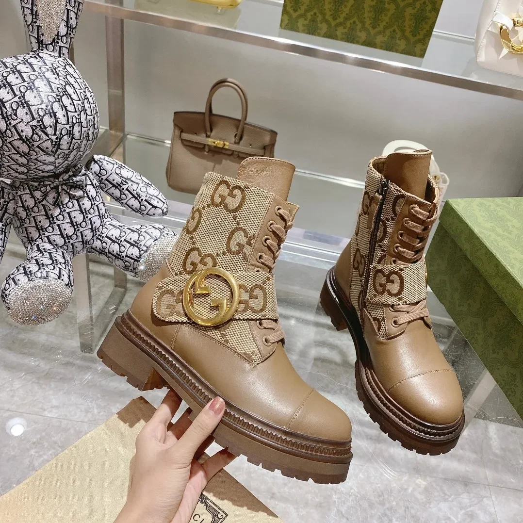 Gucci Blondie Ankle Boots Beige for Women