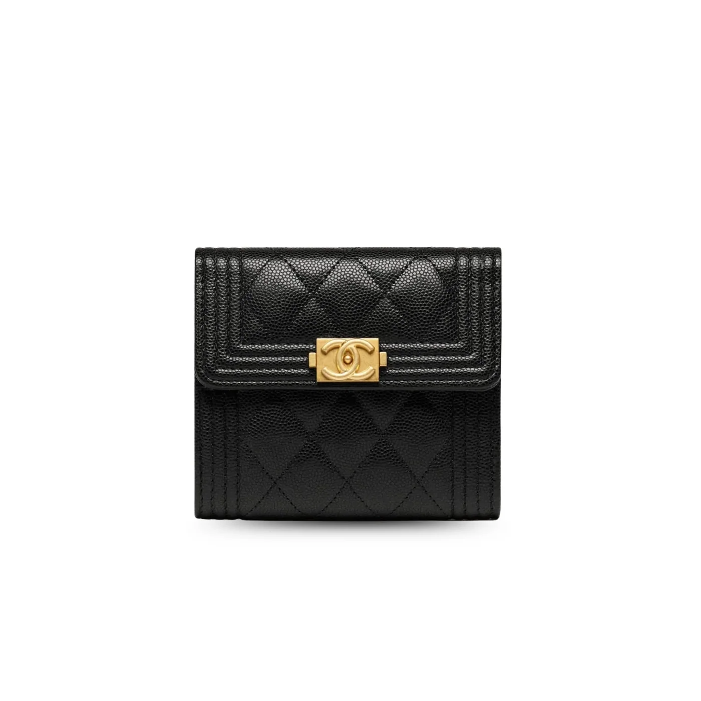 Chanel Boy Flap Wallet in Black Gold Hardware Chanel Boy Flap Wallet in Black Gold Hardware