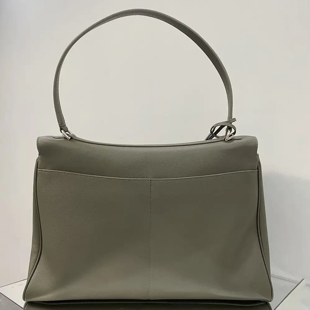 Balenciaga Rodeo Handbag Large In Black Smooth Calfskin, Aged for Women in Silver Hardware