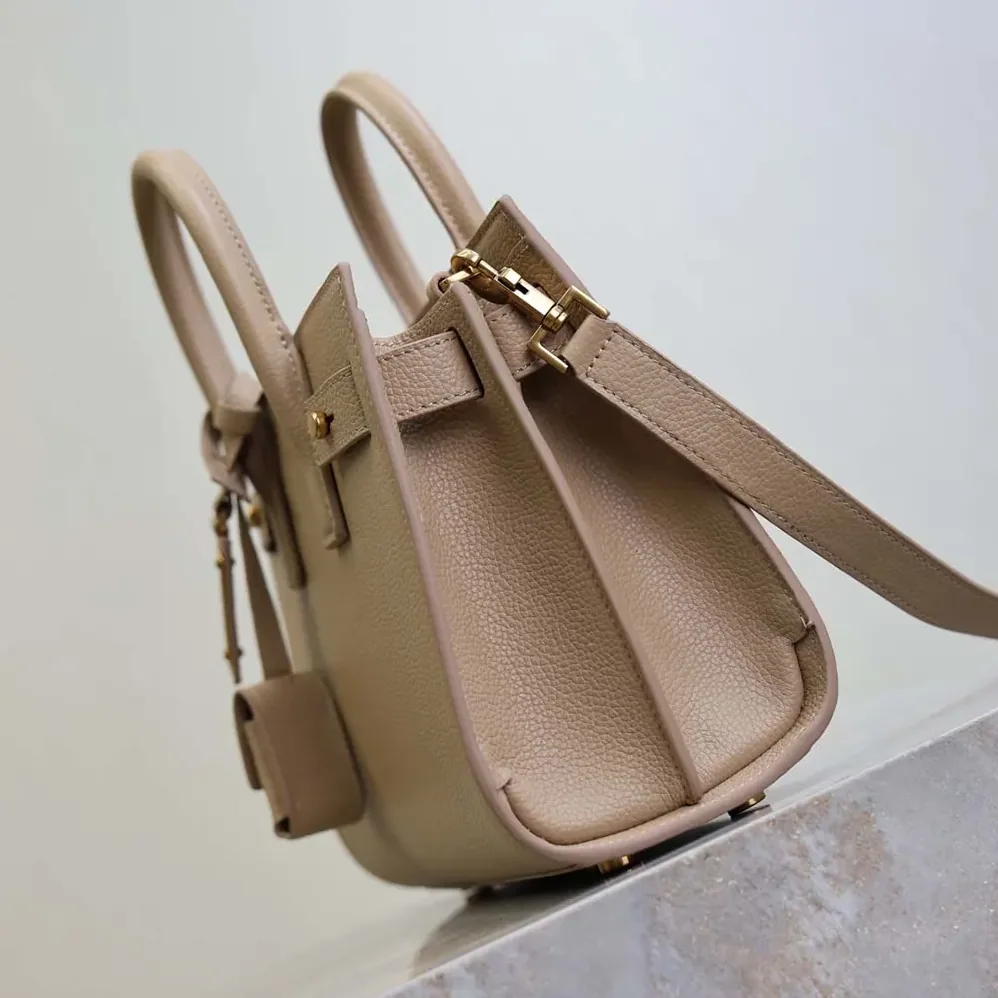 Saint Laurent YSL Nano Sac De Jour In Supple Grained Leather for Women in Beige