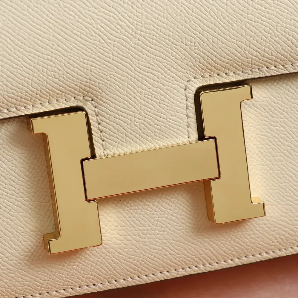 Hermes Constance 18 Bag Epsom Leather for Women in White/Gold