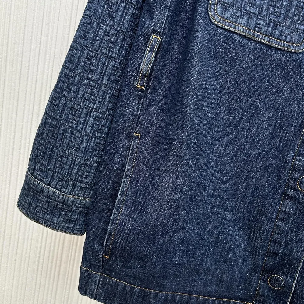 Fendi Dark Blue Denim Go for Women in To Jacket