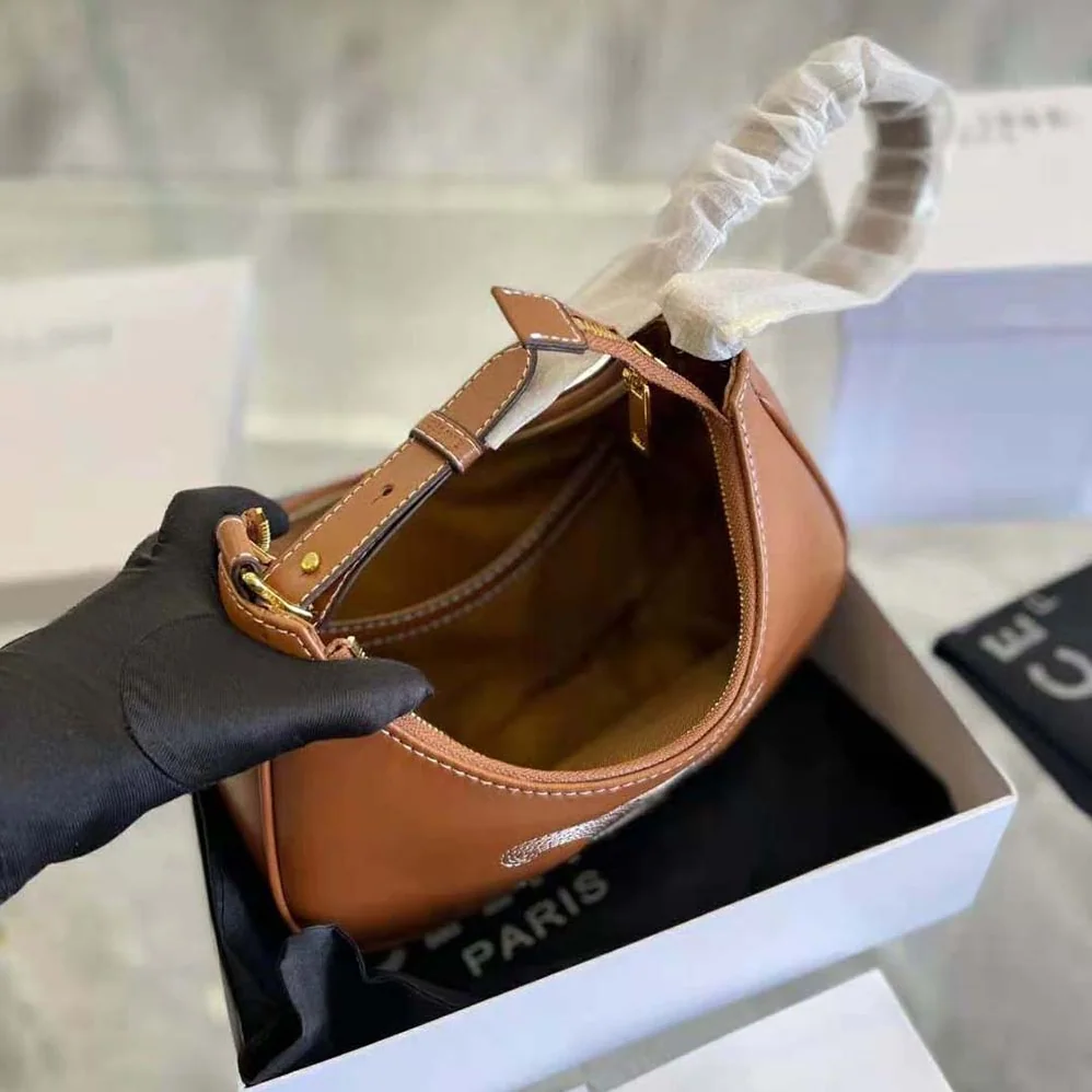 Celine Ava Bag in Smooth Calfskin with Triomphe Embroidery for Women